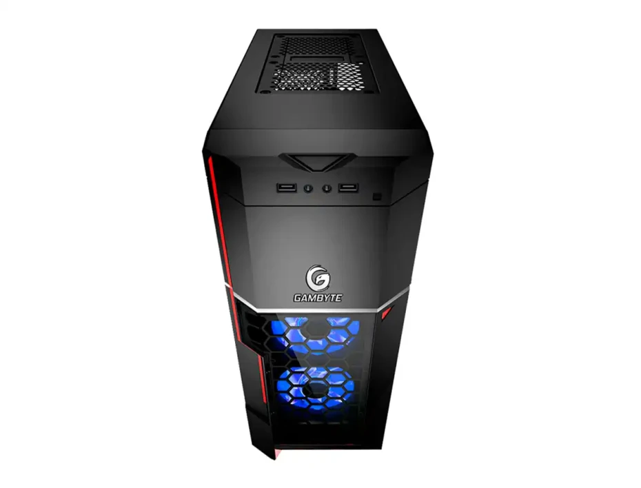 Case Gambyte Gowa S/fuente (gtt1205a-blue) Panel De AcrÍlico, 2 Ventiladores, Led Azul, Negro