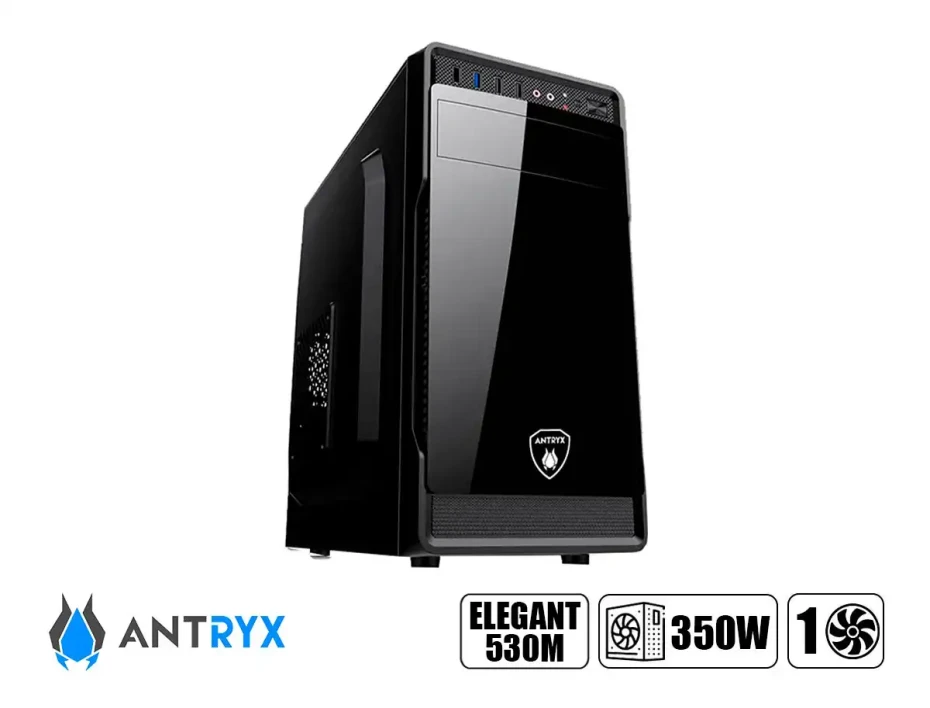 Case Antryx Elegant 530m Fuente 350w (ac-e530m-350cp) 1 Ventilador, Negro