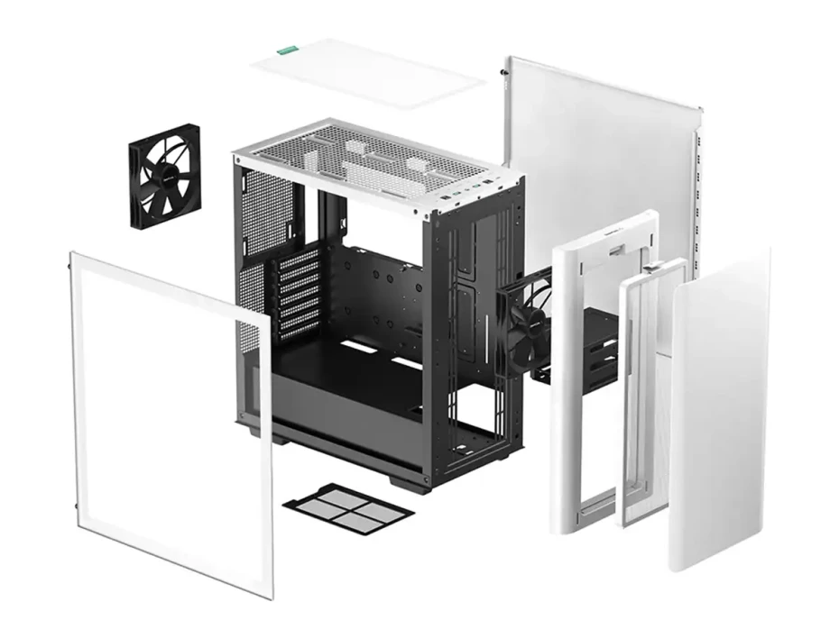 Case Deepcool Ck500 Wh S/fuente (r-ck500-whnne2-g-1) Panel De Vidrio, 2 Ventiladores, Blanco