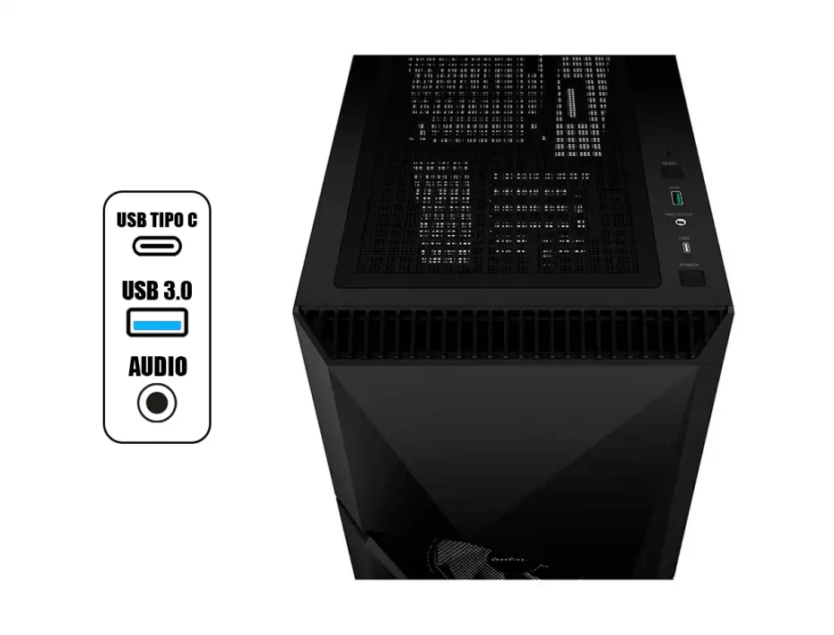 Case Deepcool Gaming Cyclops S/fuente (r-bkaae1-c-1) Panel De Vidrio, 1 Ventilador, Led Argb, Negro