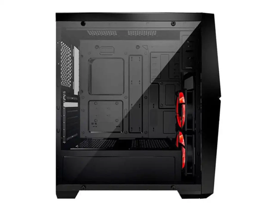 Case Gambyte Vader S/fuente (gtt1205a-ledred) Panel De AcrÍlico, 2 Ventiladores, Led Rojo, Negro