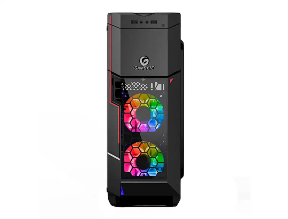 Case Gambyte Gowa S/fuente (gtu0305) Panel De Vidrio, 2 Ventiladores, Led Argb, Negro