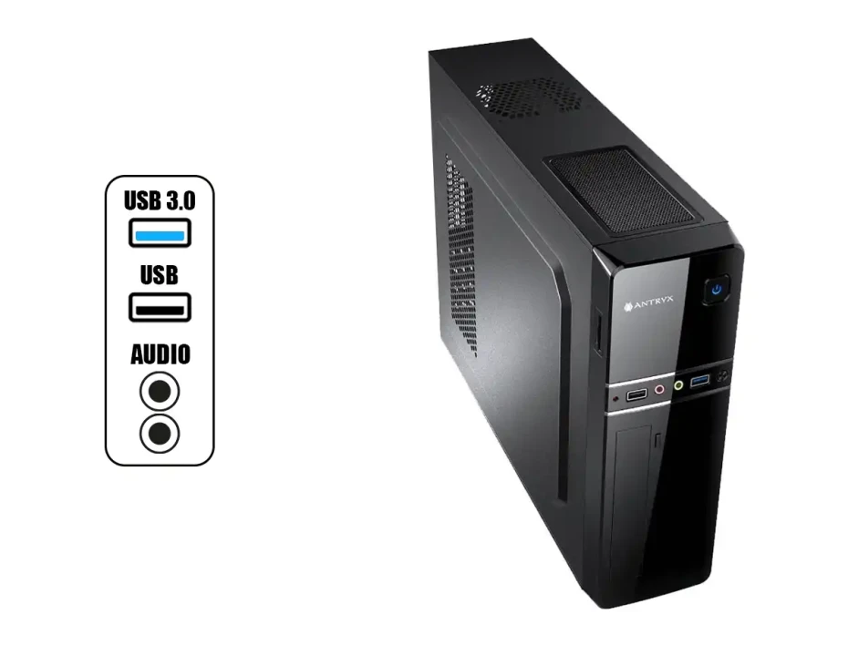 Case Mini Antryx Extreme Xs-110 Fuente 350w (ac-xs110k-350cp) Negro