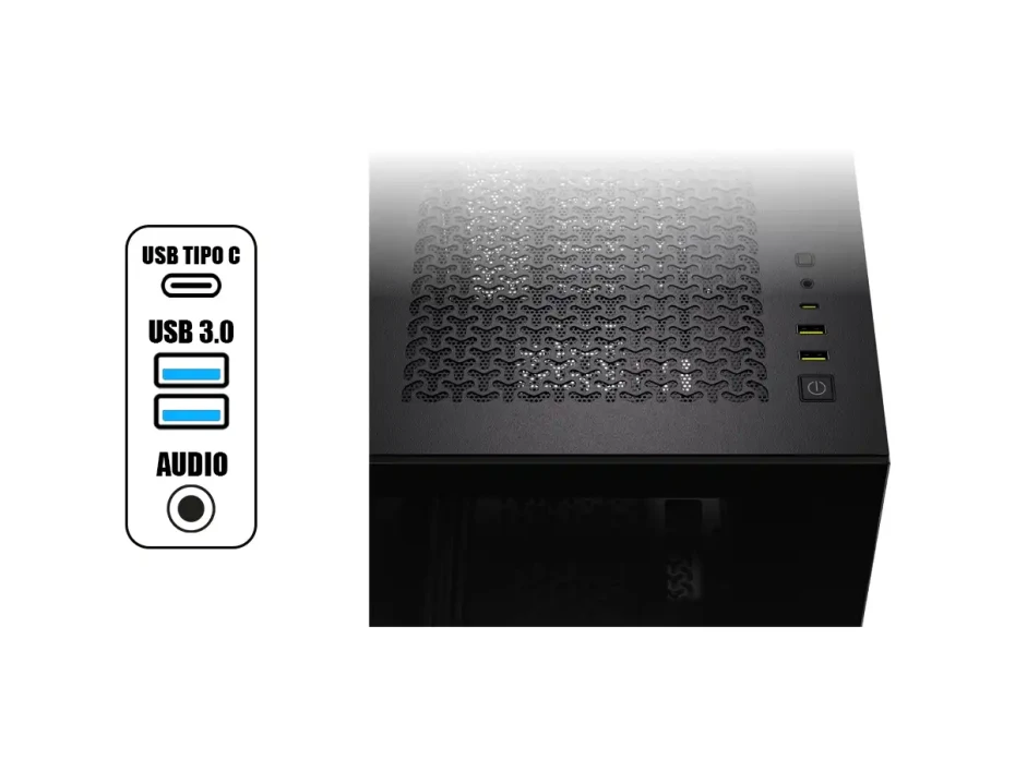 Case Corsair 3500x S/fuente (cc-9011276-ww) Paneles De Vidrio Templado, S/cooler, Negro