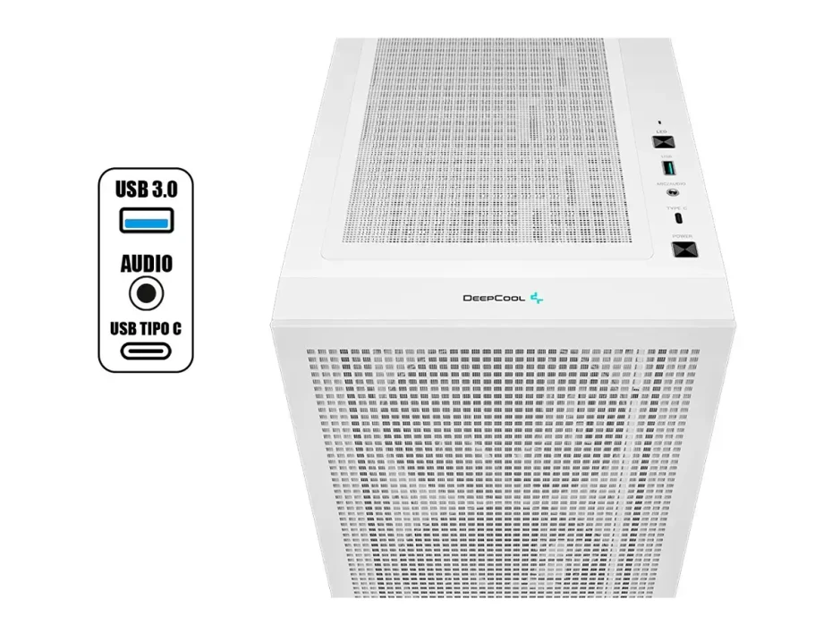 Case Deepcool Ch560 Wh S/fuente (r-ch560-whape4-g-1) Panel De Vidrio, 4 Ventiladores, Led Argb, Blanco