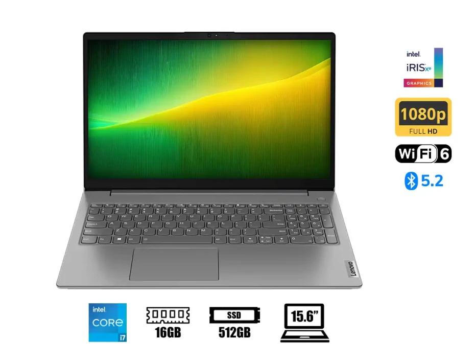 Laptop Lenovo Core I7-1355u V15 G4 Iru (83a100erlm) Pantalla 15.6" Fhd Tn, Ram 16gb, Ssd 512gb, Intel Iris Xe Graphics, S/s, 13gen.