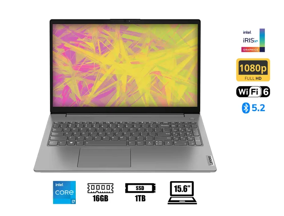 Laptop Lenovo Core I7-1355u V15 G4 Iru (83a100eslm) Pantalla 15.6" Fhd Tn, Ram 16gb, Ssd 1tb, Intel Iris Xe, S/s, 13gen.