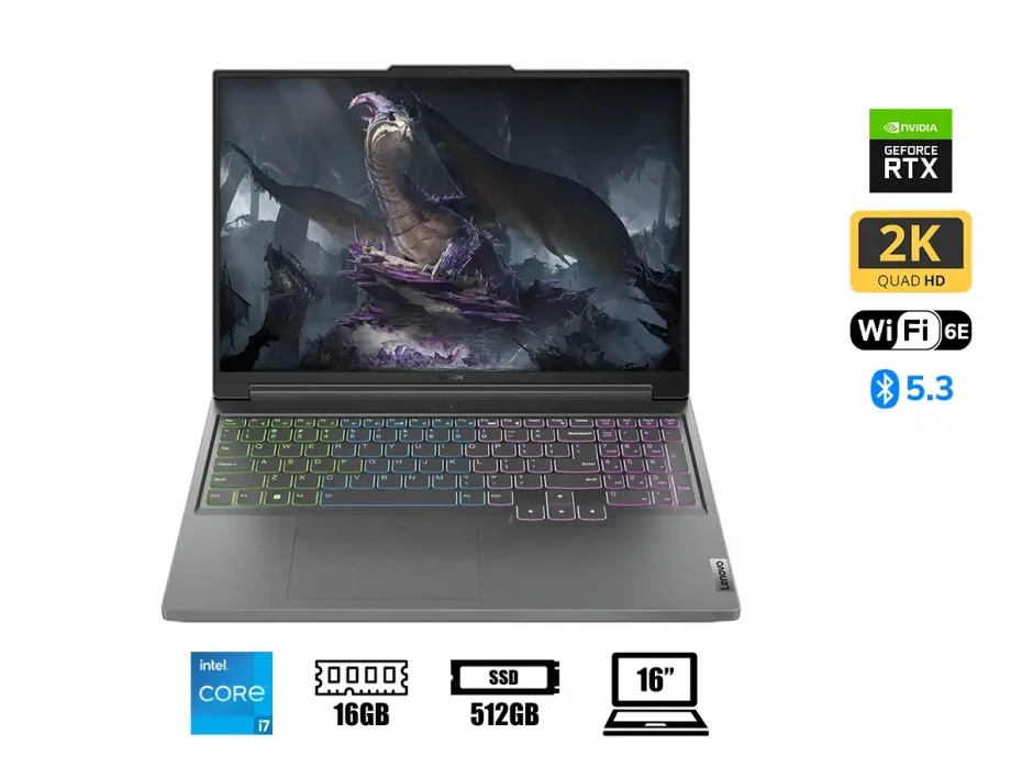 Laptop Lenovo Core I7-13700h Legion S5 16irh8 Gaming (82ya005llm) 16" Wqxga 165hz, Ram 16gb, Ssd 512gb, Nvidia Rtx 4060 8gb, Win11 H, Esp., 13gen.