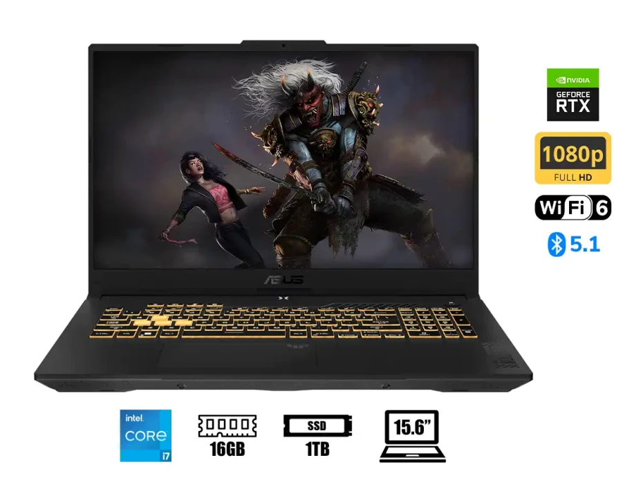 Laptop Asus Core I7-13620h Tuf Gaming F15 Fx507vu-lp180 (90nr0cj7-m00me0) 15.6" Fhd 144hz, Ram 16gb, Ssd 1tb, Nvidia Rtx 4050 6gb, S/s, 13gen. Esp