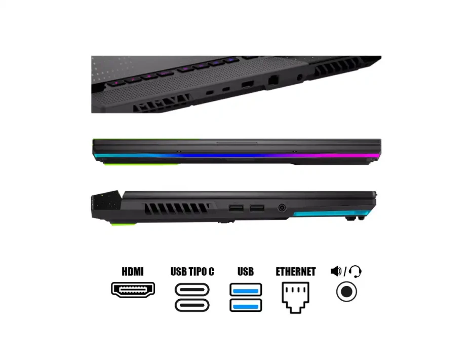 Laptop Asus Ryzen 9-6900hx Rog Strix G513rm-hq081w (90nr0845-m003n0) Pantalla 15.6" Wqhd 165hz, Ram 16gb, Ssd 1tb, Rtx 3060 6gb, Win11, Gray