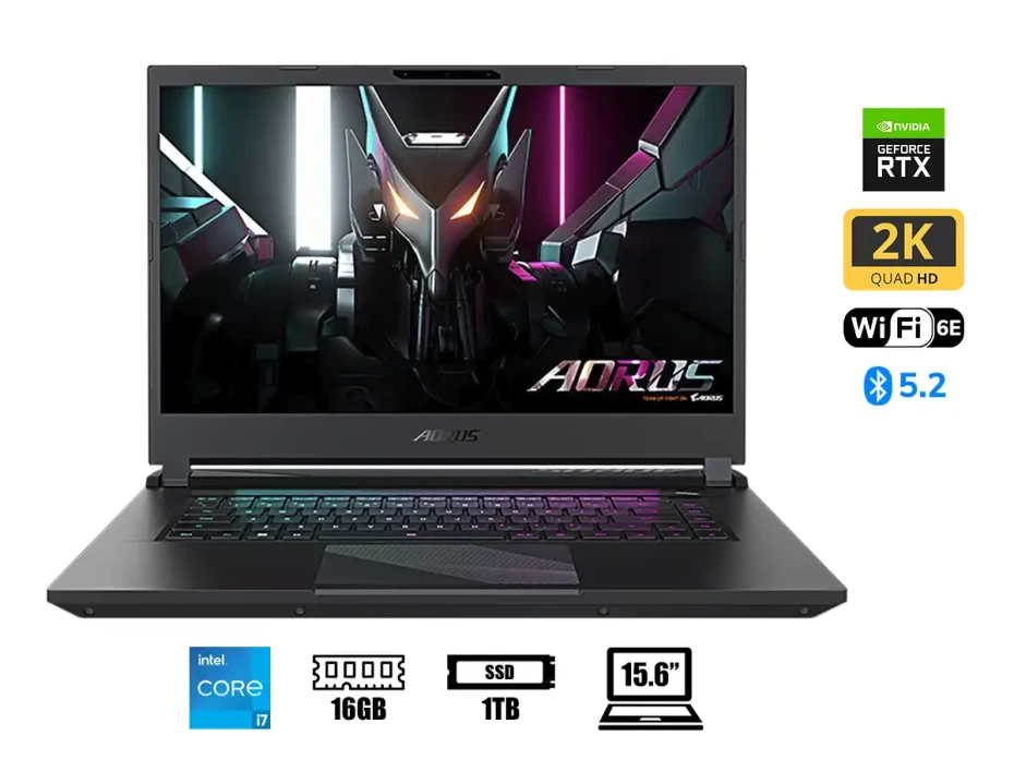 Laptop Gigabyte Core I7-13700h Aorus 15bkf73us75 Gaming (15bkf-73us754sh)  15.6" Qhd 165hz, Ram 16gb, Ssd 1tb, Rtx 4060 8gb, Us., 13gen.