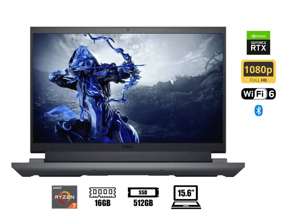 Laptop Dell Ryzen 7-7840hs G15 G5530 Gaming (g5535-a643gry-pus) 15.6" Fhd 165hz, Ram 16gb, Ssd 512gb, Rtx 4060 8gb, Win11, Dark Shadow Gray, Us.