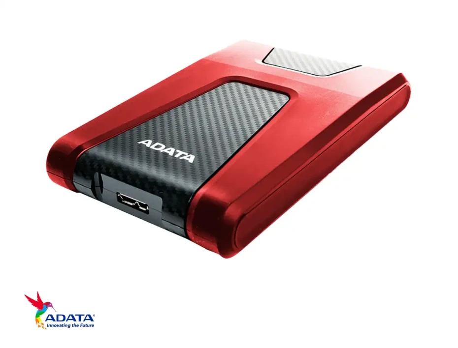Disco Duro Externo Adata 2tb Hd650 Anti Golpe (ahd650-2tu31-crd) Unidad De Almacenamiento Portable, Rojo C/ Negro