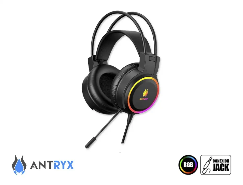 Combo 3 En Uno Antryx Gc-3100 X3 Black, Teclado Con Iluminacion Led, Mouse Iluminacion Led, Auricular Con Iluminacion Led (agc-3100x3kre-sp)