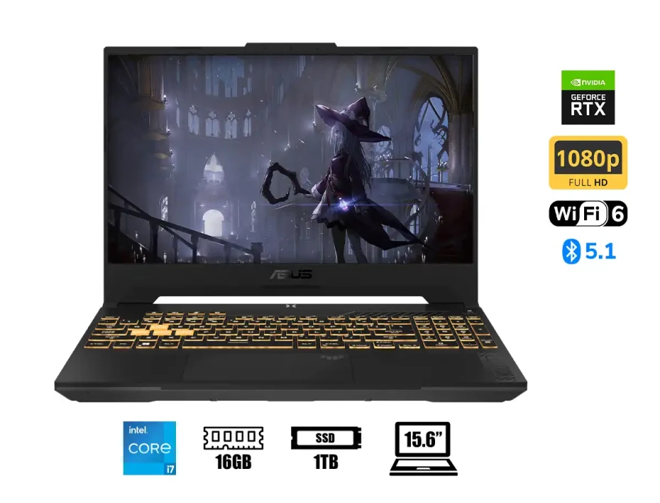 Laptop Asus Core I7-13620h Tuf Gaming F15 Fx507vv-lp148 (90nr0bv7-m00lk0) Pantalla 15.6" Fhd 144hz, Ram 16gb, Ssd 1tb, Rtx 4060 8gb, Gray, 13gen.