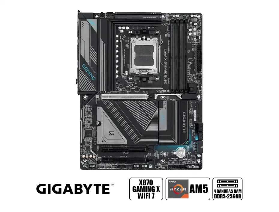 Placa Madre Gigabyte X870 Gaming X Wifi 7 (gax870 Gaming X Wifi7) Socket Am5, Ram Dddr5 Buss 8200oc Mt/s, Wifi 7