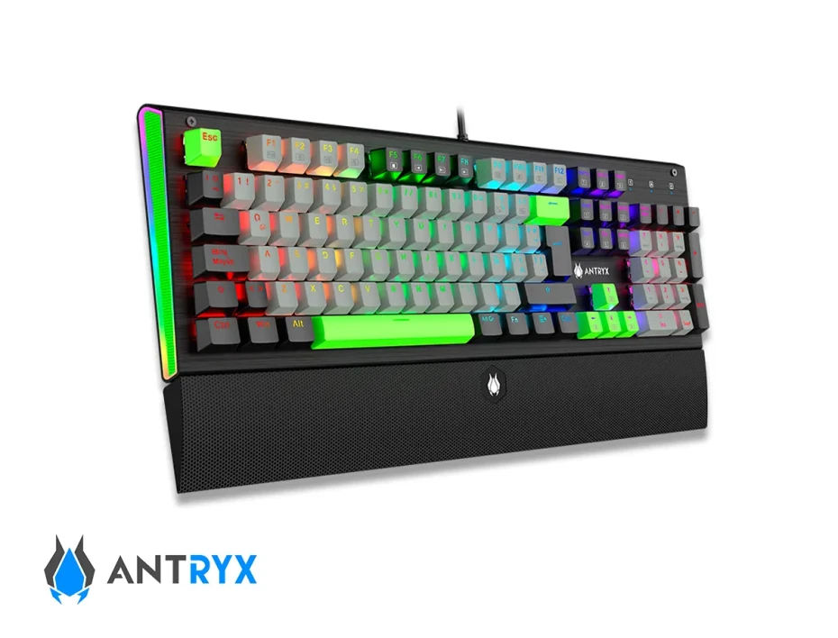 Teclado Antryx Gaming Mecanico Mk Zigra Evo (amk-900kbl-sp) Mecanico, Switch Blue, Led Rgb