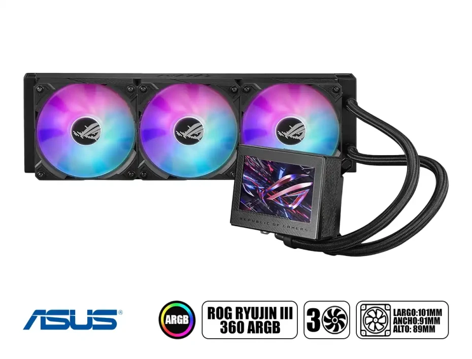 Sistema De Enfriamiento Liquido Asus Rog Ryujin Iii 360 (rog Ryujin Iii 360 Argb) Led- Argb, De Color Negro