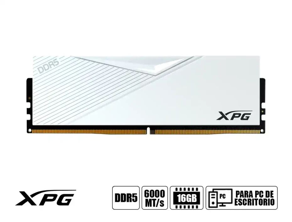 Memoria Ram Xpg Ddr5 16gb Lancer (ax5u6000c3016g-clarwh) 6000mt/s, Blanco, Cl30, Rgb