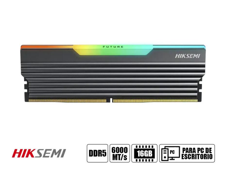 Memoria Ram Hiksemi Future Rgb Ddr5 16gb (hsc516u60c4/16g) 6000 Mt/s, Rgb, Negro