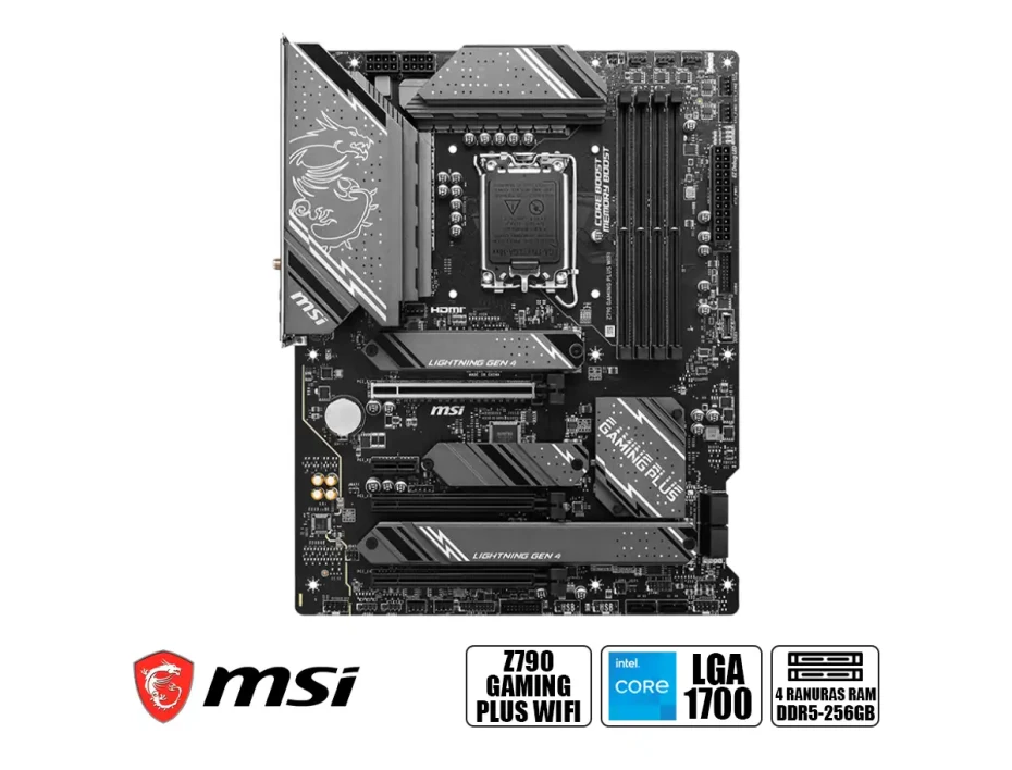Placa Madre Msi Z790 Gaming Plus Wifi (911-7e06-010) Socket Lga 1700, Ram Ddr5 Buss 7200oc Mhz, 14va, 13va, 12va Gen, Wifi 6e