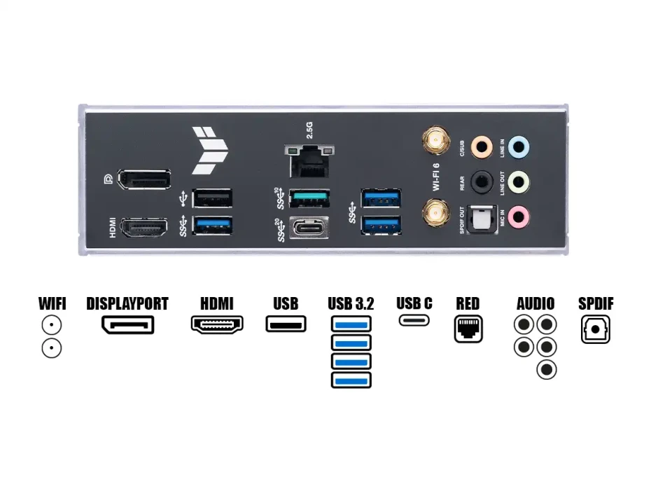 Placa Madre Asus B760-plus Tuf Gaming Wifi (90mb1er0-m0eay0) Socket Lga 1700, Ram Ddr5 Buss 7200oc Mhz, 13va, 12va Gen, Rgb, Wifi 6