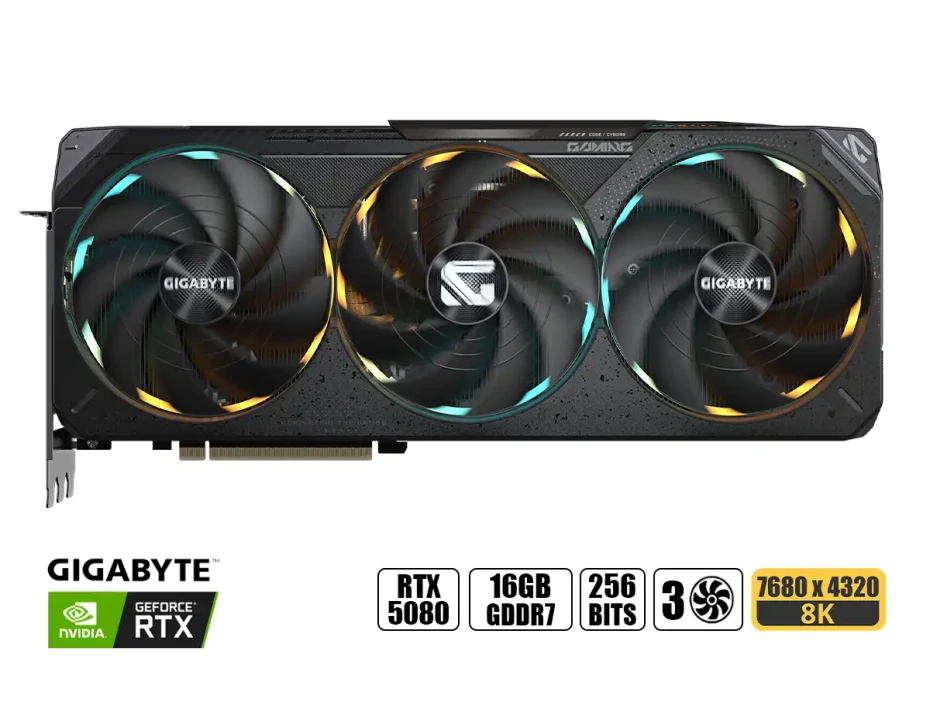 Tarjeta De Video Gigabyte Rtx 5080 Gaming Oc-16gb Gddr7 (gv-n5080gamingoc-16gd) Geforce Nvidia 256 Bits, 3 Ventiladores