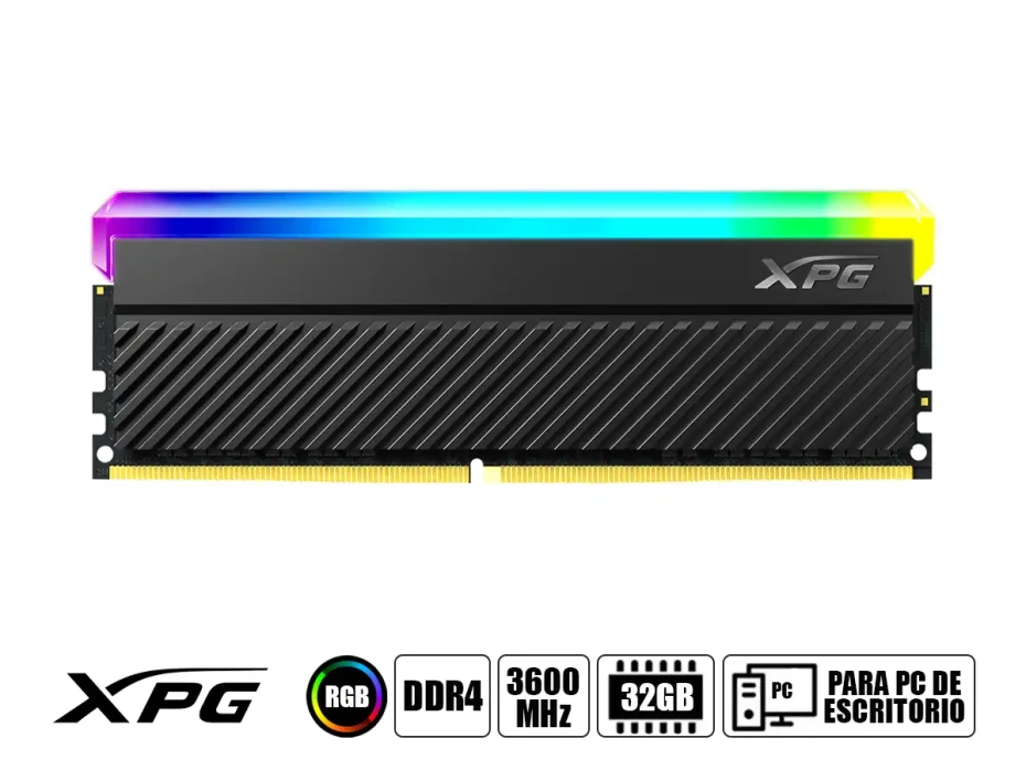 Memoria Ram Xpg Ddr4 32gb Gammix D45g (ax4u360032g18i-cbkd45g) 3600 Mhz, Negro, Rgb