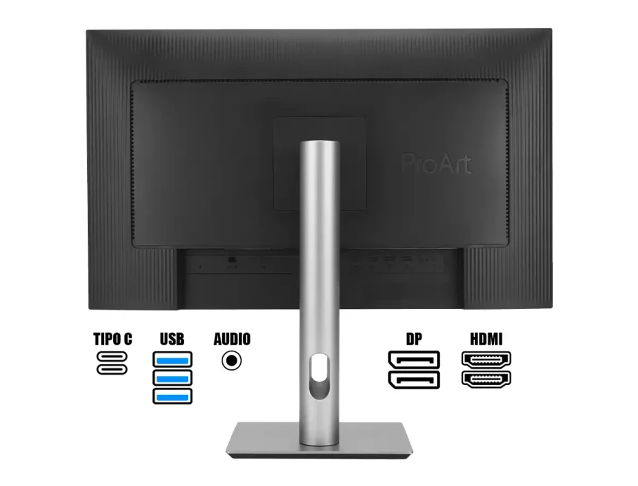 Monitor Asus 27 Pulgadas Pa279crv Proart (90m-pa279crv) Frecuencia 60hz, 4k, 1 Hdmi, 1dp, 1 Usb Tipo C, Altavoces, Pivote