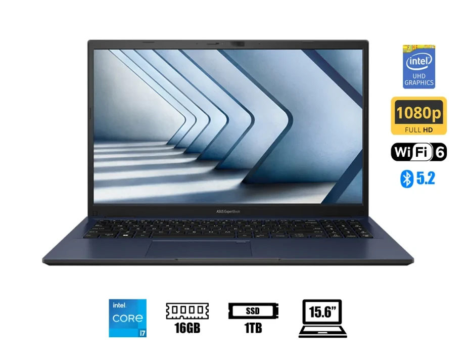 Laptop Asus Core I7 1355u Experbook B15 (b1502cva-nj1095x Adb) Pantalla 15.6", Ram 16gb, Ssd 1tb, Intel Uhd Graphics, Windows 11 Pro, EspaÑol, 13gen.