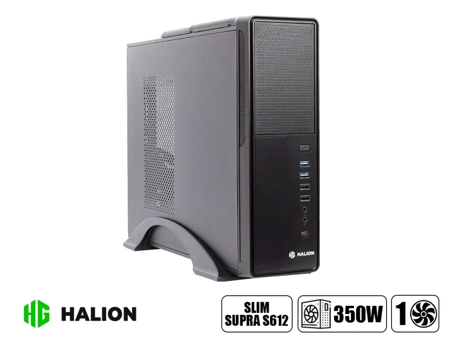 Case Mini Halion Slim Supra S612 Fuente 350w (s612 Pro) 1 Ventilador, Negro