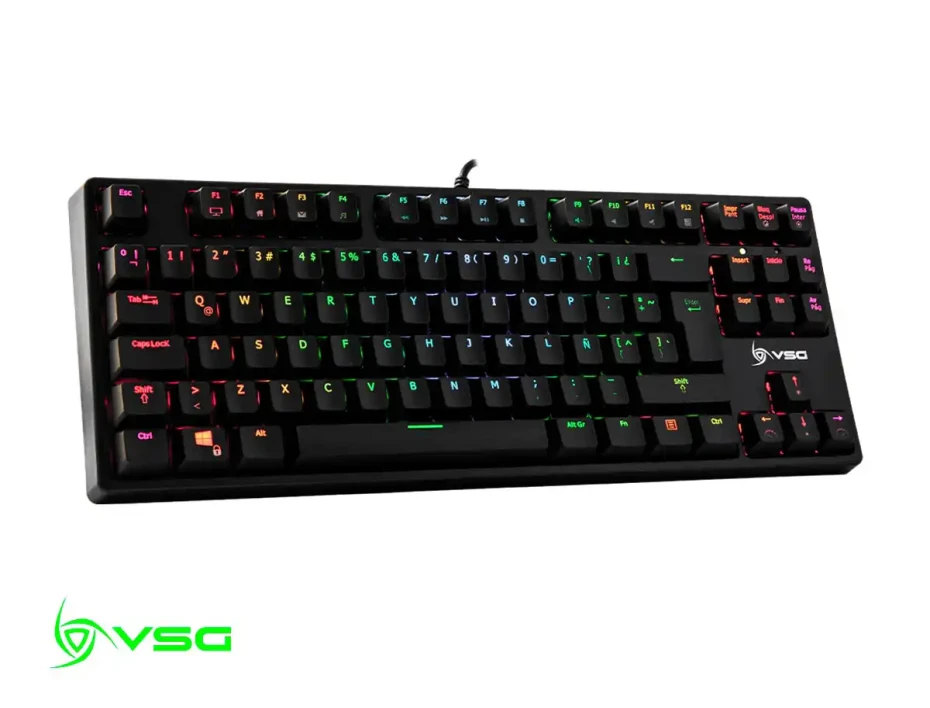 Teclado Gamer Vsg Alnitak (vg-km982-blk-blu) Mecanico, Switch Blue, Led Rgb, Negro
