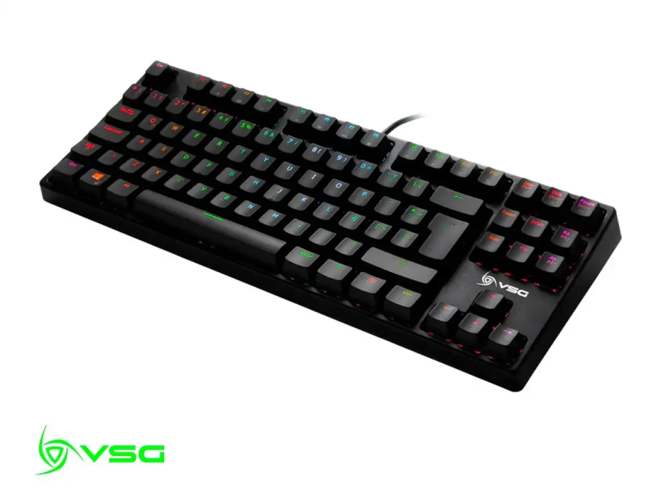 Teclado Gamer Vsg Alnitak (vg-km982-blk-blu) Mecanico, Switch Blue, Led Rgb, Negro