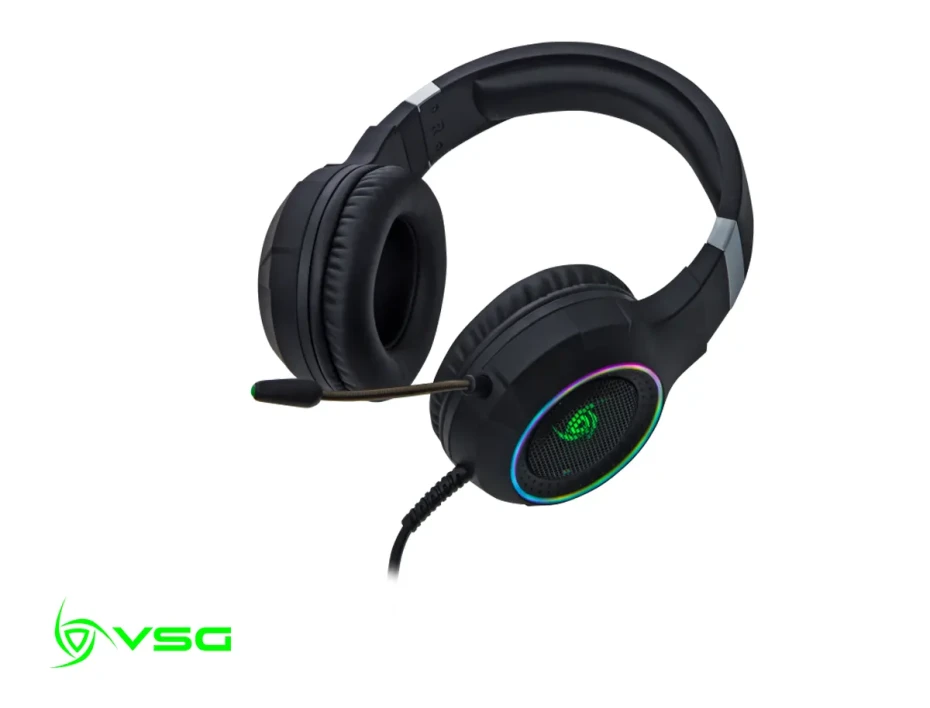 Auricular Vsg Gaming Shake 7.1 (vg-hv967-7l) Con Microfono, Interfaz Usb, Rgb, Negro