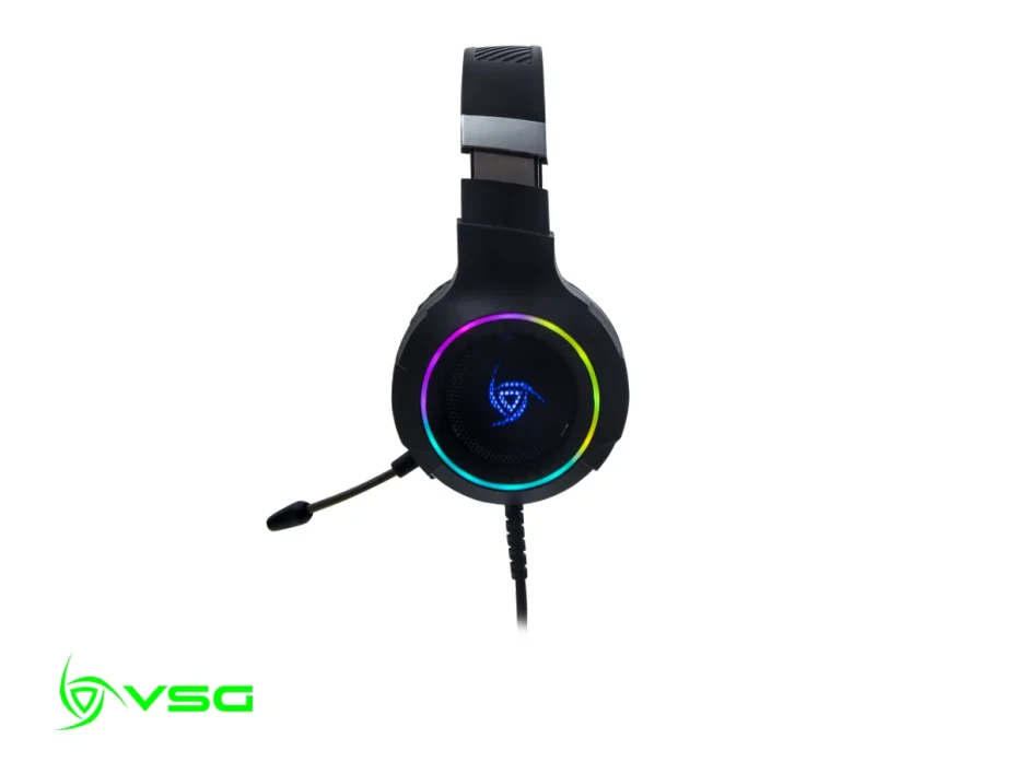 Auricular Vsg Gaming Shake 7.1 (vg-hv967-7l) Con Microfono, Interfaz Usb, Rgb, Negro