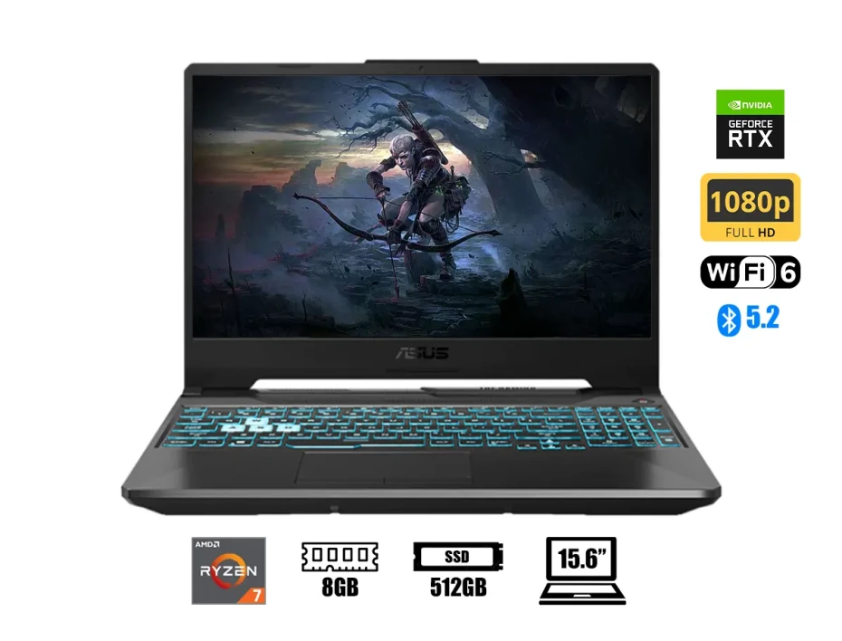 Laptop Asus Ryzen 7-7435hs Tuf Fa506ncr-wh71 Gaming (fa506ncr-wh71) 15.6" Fhd 144hz, Ram 8gb, Ssd 512gb, Rtx 3050 4gb, Win11, Grpahite Black