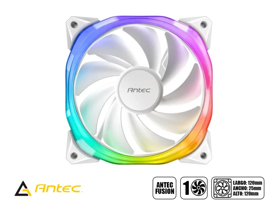 Cooler Para Case Antec Fusion (nv0-761345-74045)  X1, 120mm, Led Argb, Blanco