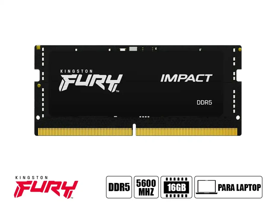 Memoria Para Laptop Sodimm Kingston Fury Ddr5 16gb Impact (kf556s40ib-16) 5600 Mhz