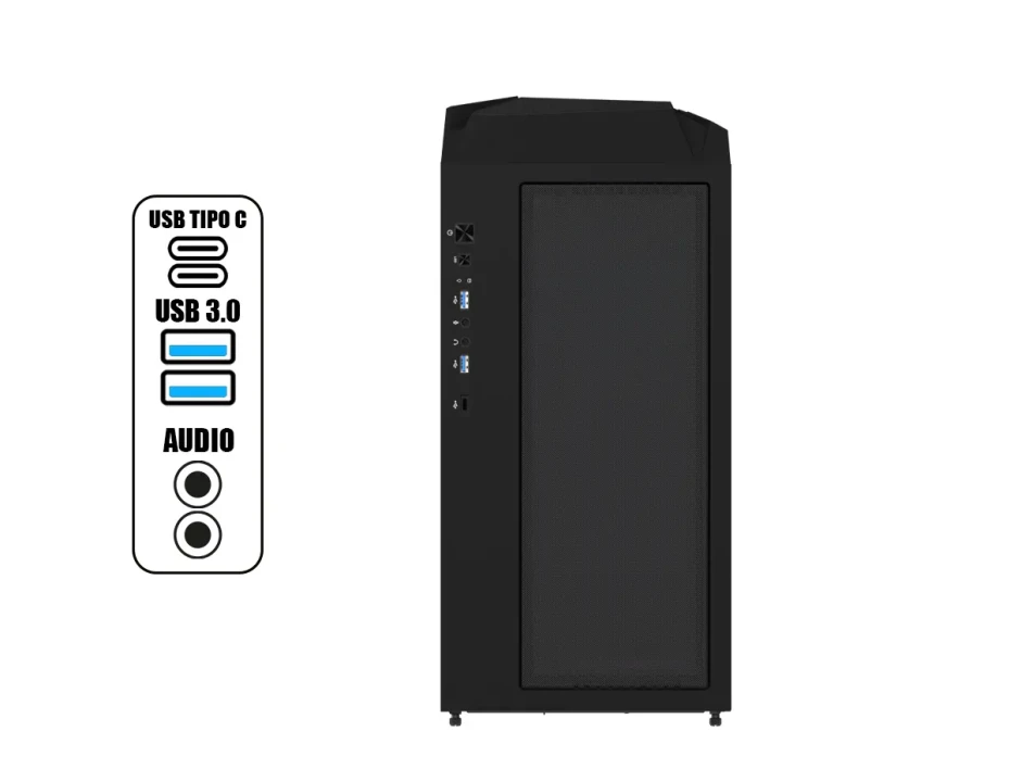 Case Gigabyte C301g S/fuente (gb-c301g) Panel De Vidrio, Led Argb, Negro