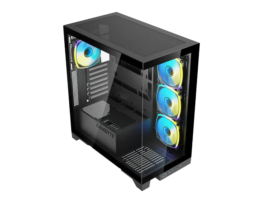 Case Gambyte Magus S/fuente (cs-mag4argwr-lg) Panel De Vidrio, 4 Ventilador, Led Argb, Negro