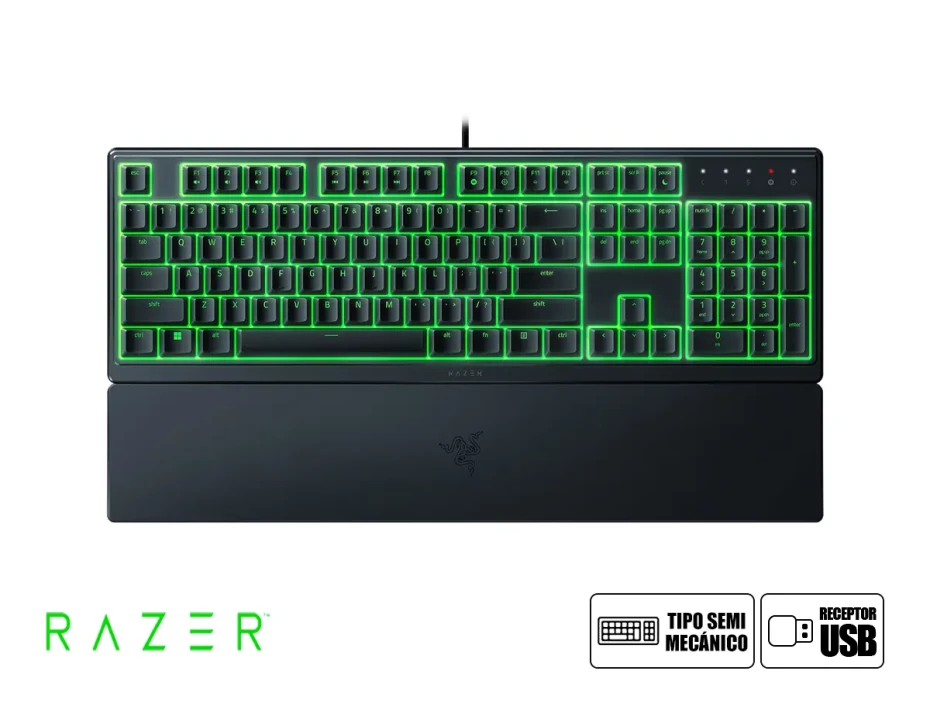 Teclado Gamer Razer Ornata V3 X (rz03-04470200-r3u1) Semi Mecanico, Low Profile, Led, Ingles, Negro