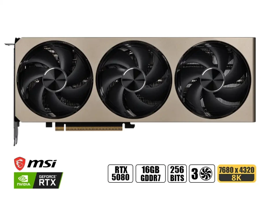 Tarjeta De Video Msi Rtx 5080 Inspire 3x Oc 16gb Gddr7 (g5080-16i3c) Geforce Nvidia 256 Bits, 3 Ventiladores