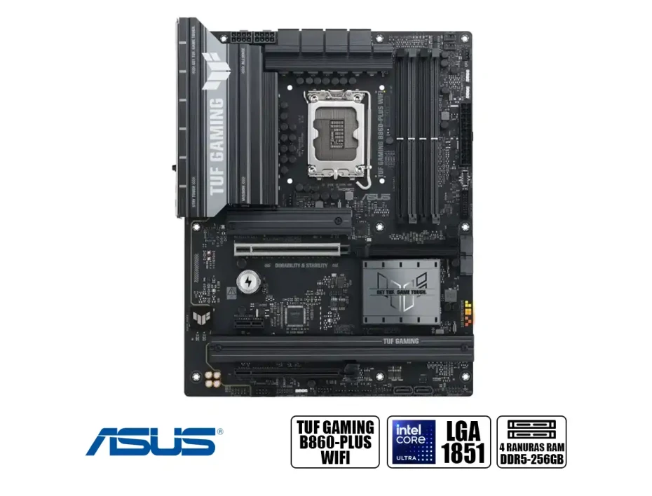 Placa Madre Asus B860-plus Tuf Gaming Wifi (90mb1jl0-m0eay0) Socket Lga 1851, Ram Ddr5 8666oc Mt/s, Core Ultra, Wifi 7