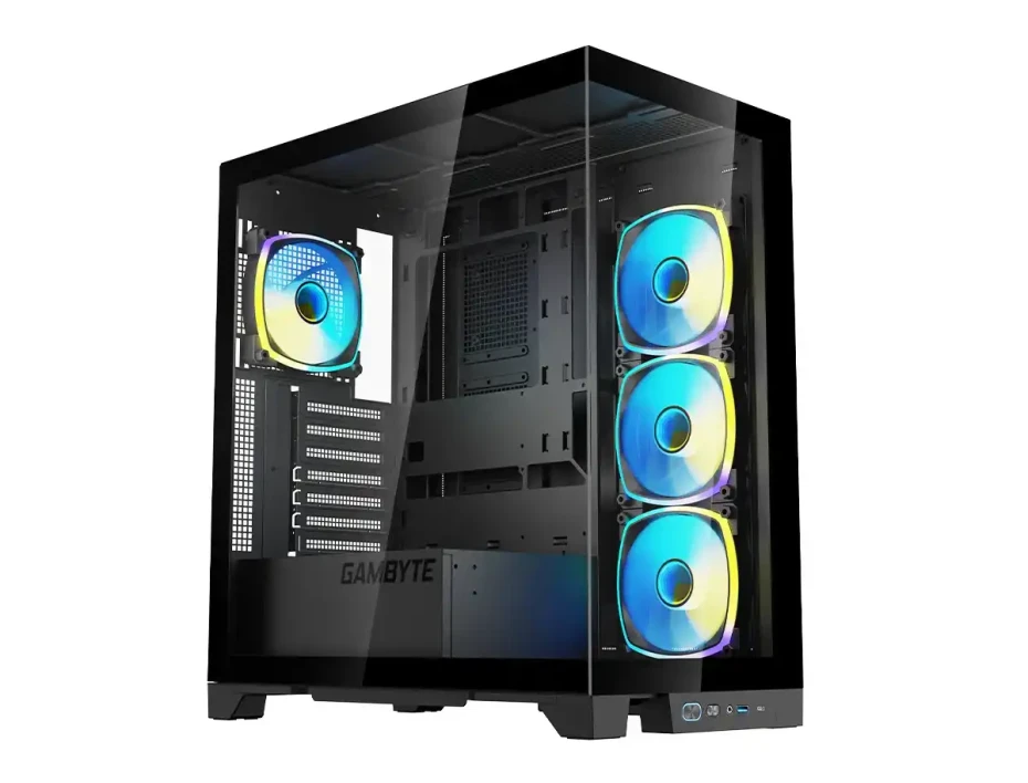 Case Gambyte Magus S/fuente (cs-mag4argwr-lg) Panel De Vidrio, 4 Ventilador, Led Argb, Negro