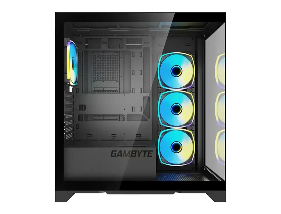 Case Gambyte Magus S/fuente (cs-mag4argwr-lg) Panel De Vidrio, 4 Ventilador, Led Argb, Negro