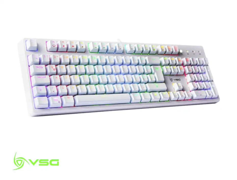 Teclado Gamer Vsg Alnilam (vg-km983-wht-red) Mecanico, Switch Red, Led Rgb, Blanco