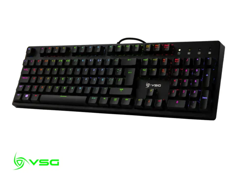 Teclado Gamer Vsg Alnilam (vg-km983-blk-red) Mecanico, Switch Red, Led Rgb, Negro