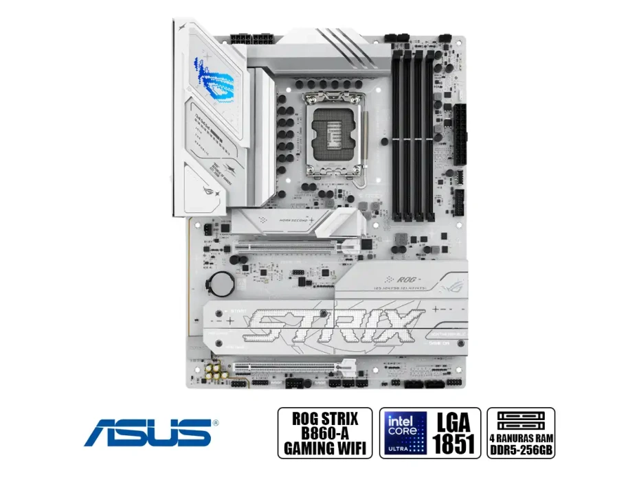 Placa Madre Asus B860 Rog Strix (90rog Strix B860-a Gam Wifi) Socket Lga 1851, Ram Ddr5 8666oc Mt/s, Core Ultra, Wifi 7
