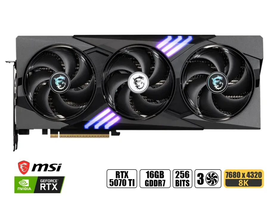 Tarjeta De Video Msi Rtx 5070 Ti Gaming Trio Oc 16gb Gddr7 (rtx-5070-ti-16g-gaming-trio-pc-plus) Geforce Nvidia 256 Bits, 3 Ventiladores