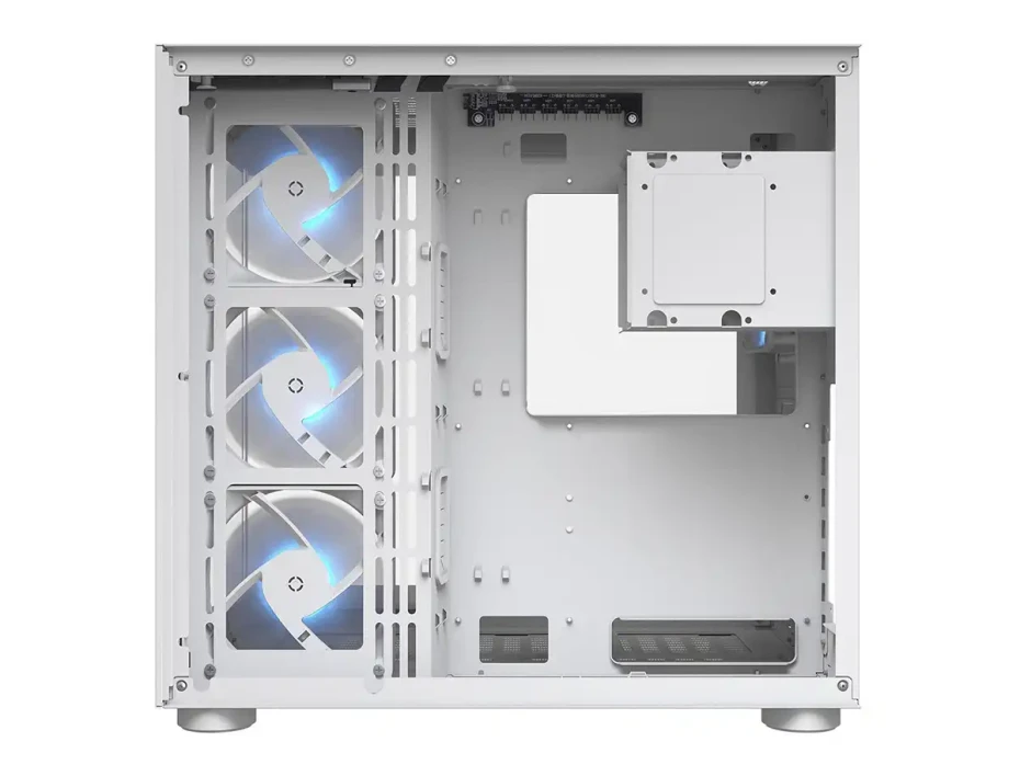 Case Cougar Gaming S/fuente, Fv150 Rgb White (385ka10.0002) Panel De Vidrio, DiseÑo Pecera, 4 Ventiladores, Led Rgb, Blanco